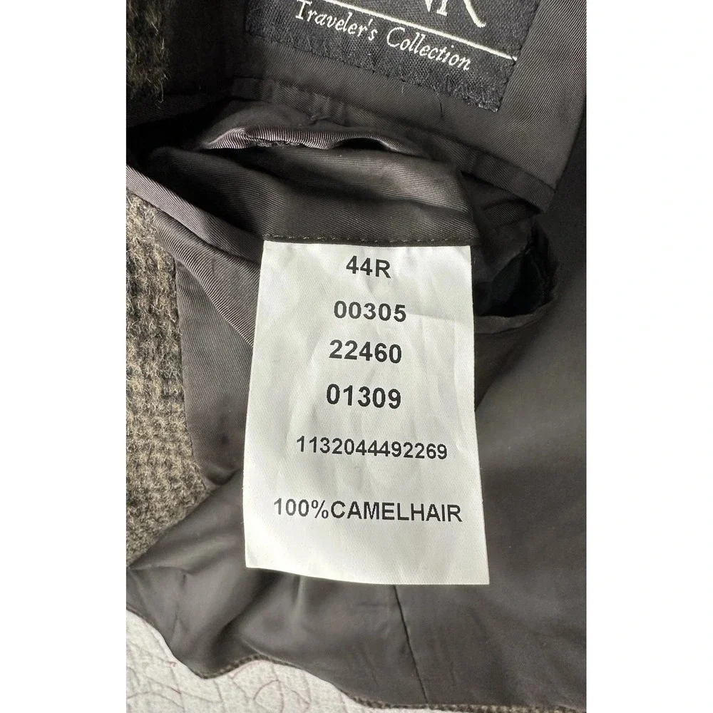 Jos. A. Bank Blazer 100% Camel Hair Mens 40R Brown Black Houndstooth Sports Coat